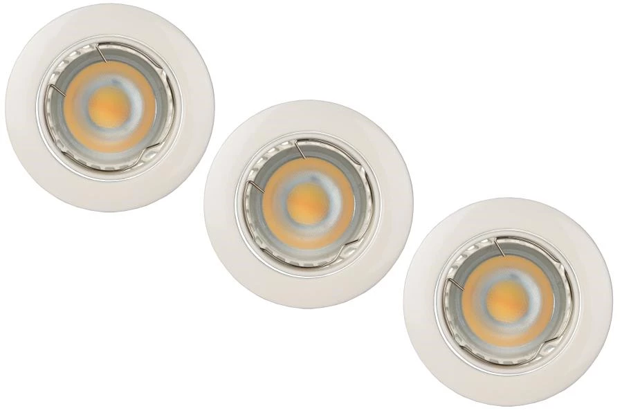 Lucide FOCUS - Inbouwspot - Ø 8,1 cm - LED Dimb. - GU10 - 3x5W 3000K - Wit - Set van 3 - uit